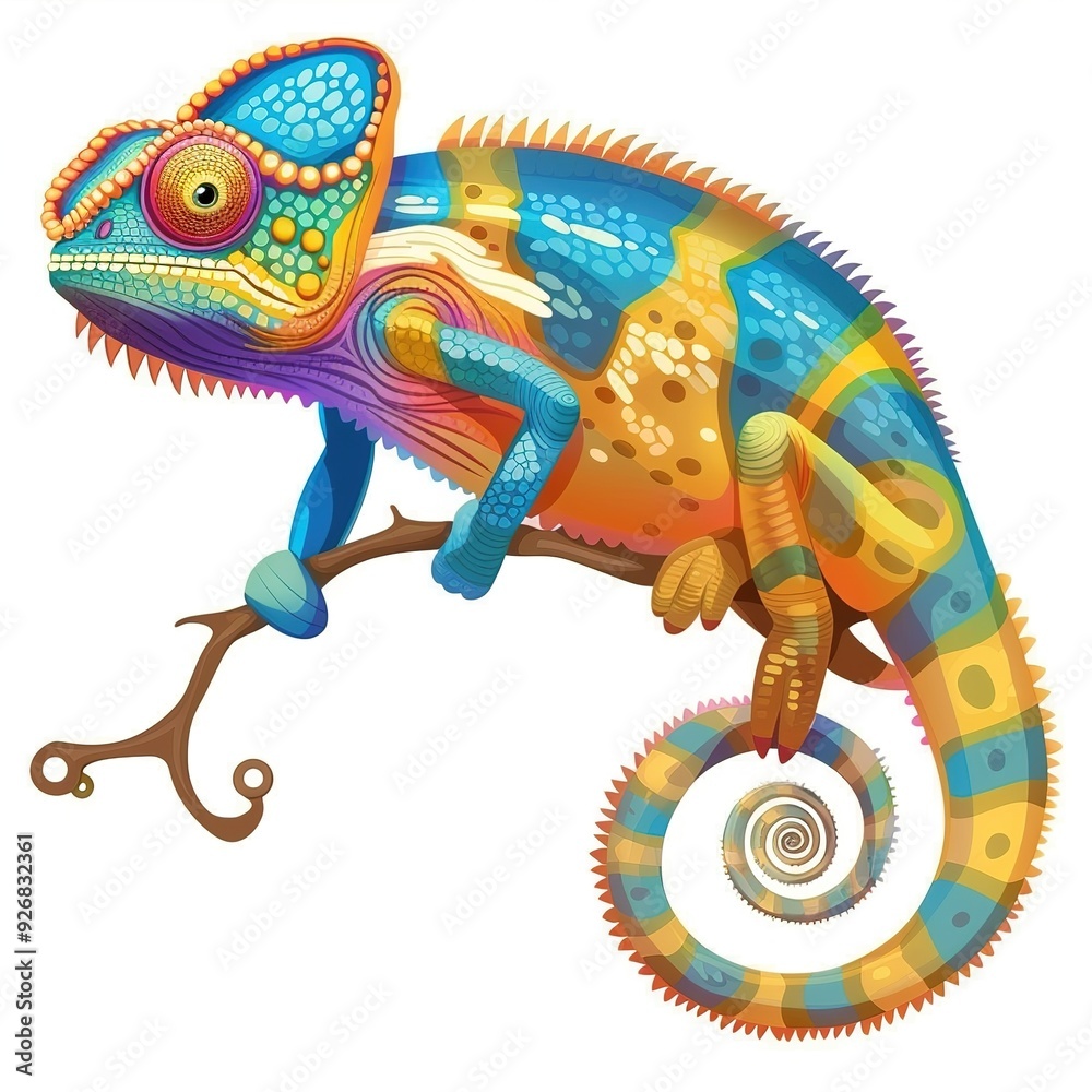 Fototapeta premium Chameleon Sound element animal cartoon isolated whitebackground 16:9