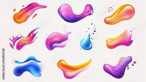 Abstract Colorful Liquid Shapes.