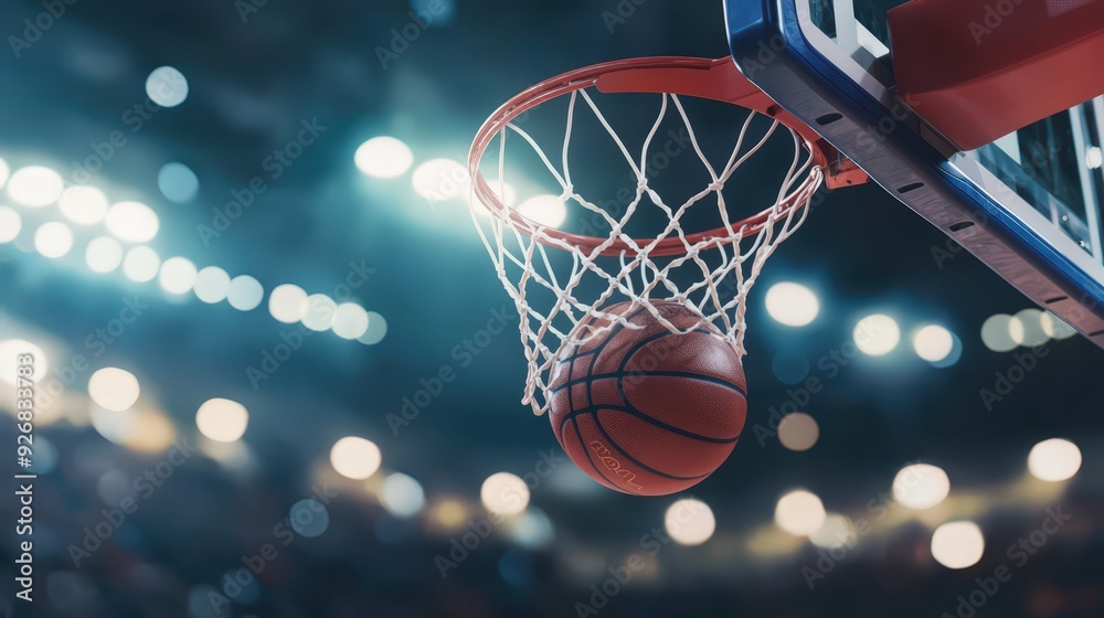 Basketball Swish Through Net. Basketball Swish Through Net.