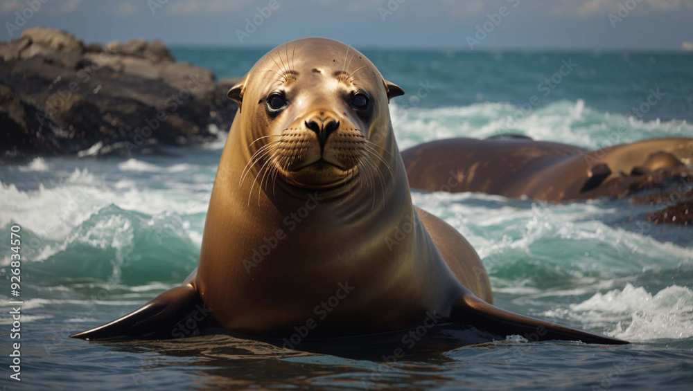 Obraz premium sea lion on the beach