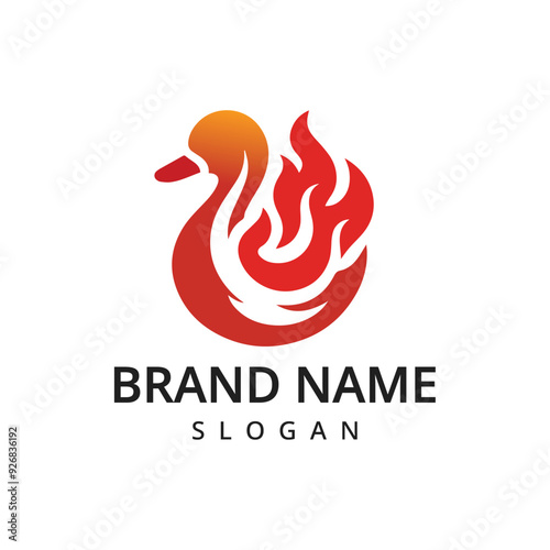 Spicy Duck logo design culinary label template idea