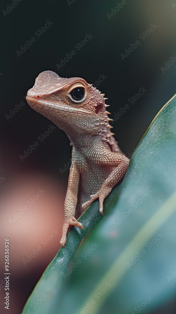 Fototapeta premium Lizard isolated on abstract background