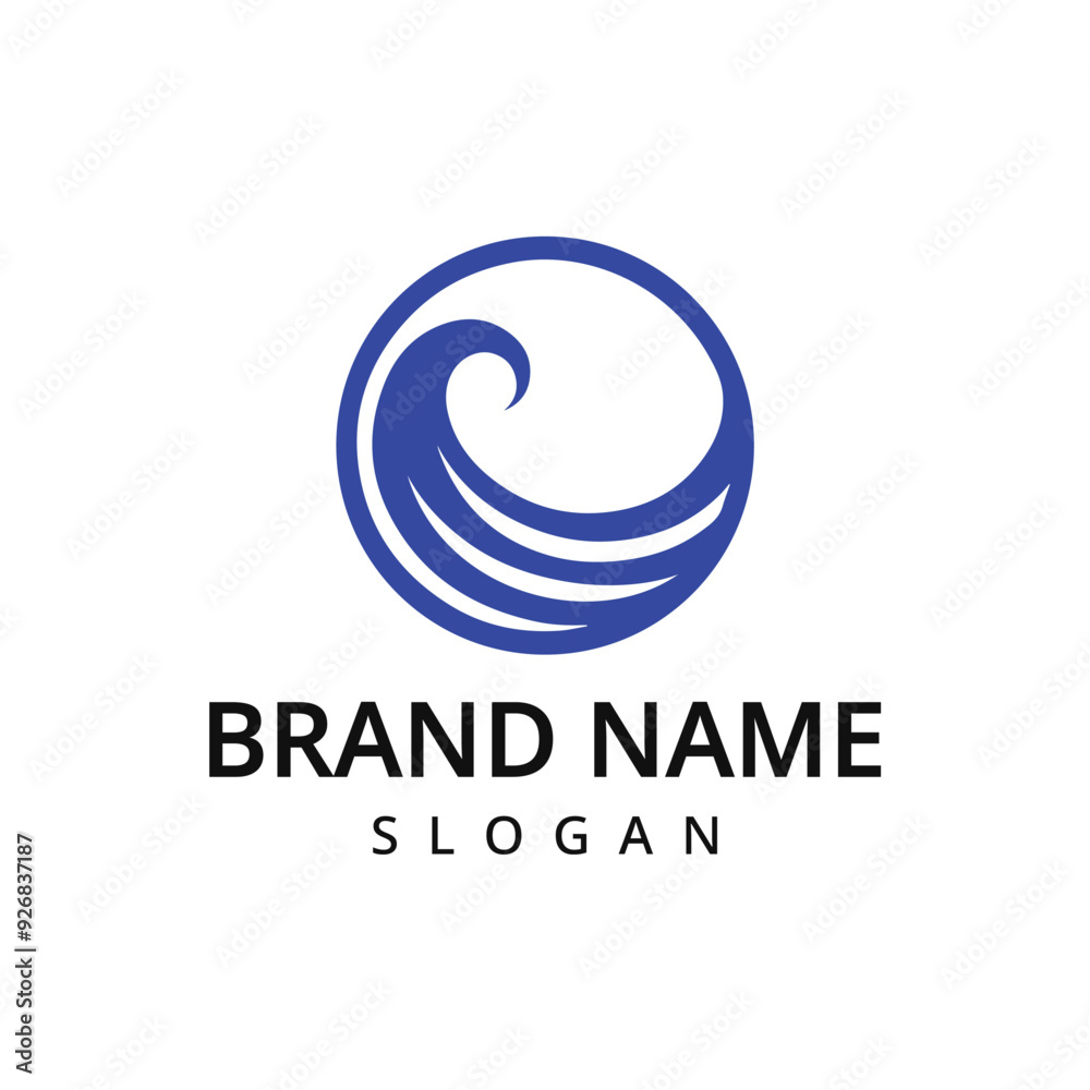 Water Logo Design Template Wave Illustration Water Logo Design Template Wave Illustration