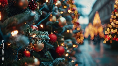 Christmas Tree Lights and Ornaments