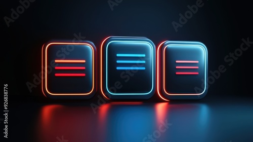 Neon Menu Buttons.