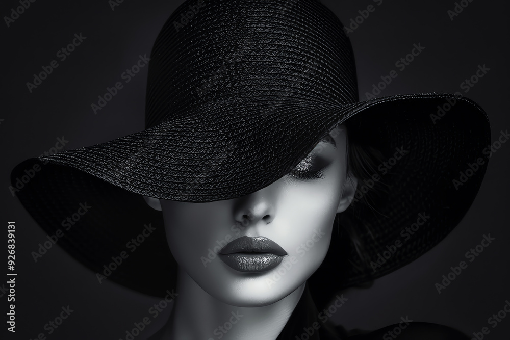 beautiful woman with hat, AI generated beautiful woman with hat, AI generated