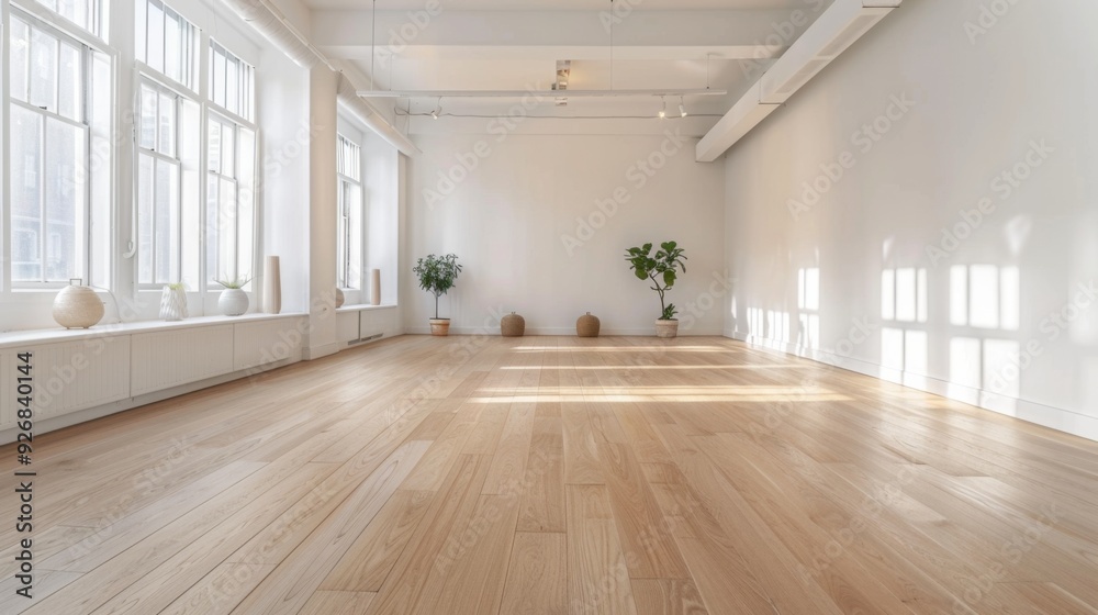 Bright and Airy Yoga Studio with Hardwood Floors and Minimalist Decor, Perfect for Mindfulness and Meditation Bright and Airy Yoga Studio with Hardwood Floors and Minimalist Decor, Perfect for Mindfulness and Meditation
