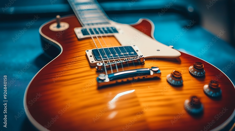 Closeup of an Electric Guitar's Body and Bridge Closeup of an Electric Guitar's Body and Bridge
