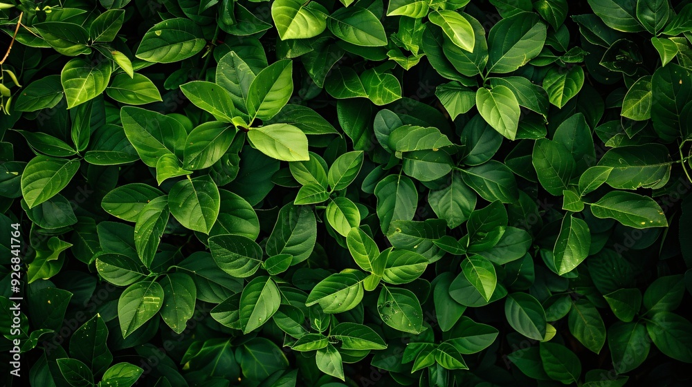 Green tea leaves on a tea plantation, top view, Close-up background Green tea leaves on a tea plantation, top view, Close-up background