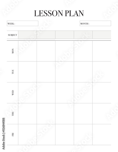 Lesson planner page printable, Homeschool plan