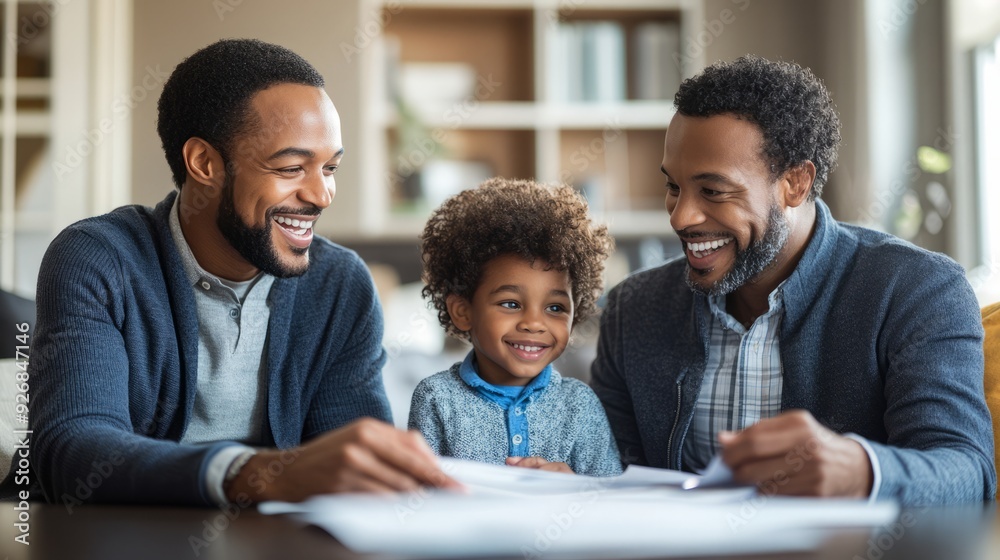 Financial advisor meeting with a family to plan their budget, copy space, High quality, Financial advisor meeting with a family to plan their budget, copy space, High quality,