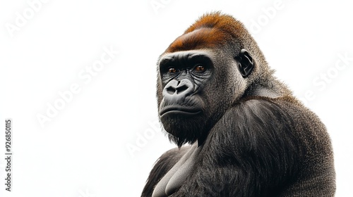 a gorilla with a white background 