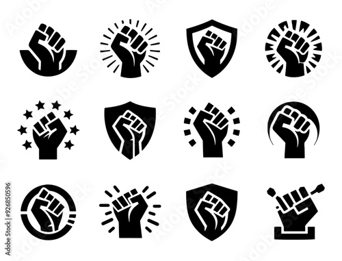 Fist Icons Set - Power, Unity, and Resistance