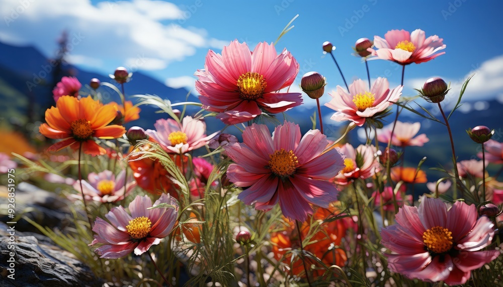 The vibrant colors of a field of wildflowers