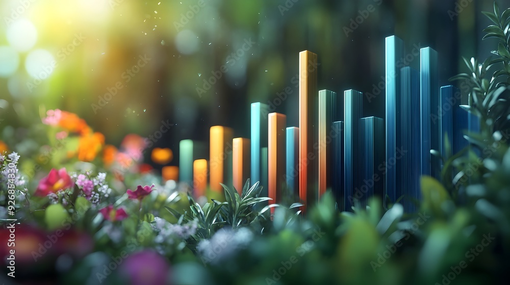 Quarterly Financial Report with 3D Rendered Infographic Visualizing Earnings Growth Quarterly Financial Report with 3D Rendered Infographic Visualizing Earnings Growth