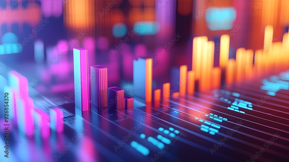 3D Rendered Income Chart Showing Rise in Revenue Over Past Year 3D Rendered Income Chart Showing Rise in Revenue Over Past Year