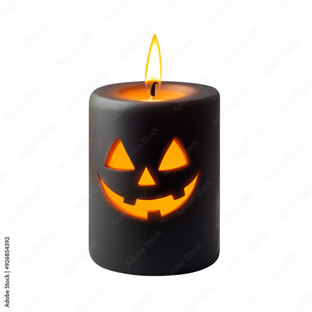 Burning Halloween Pumpkin Candle Burning Halloween Pumpkin Candle