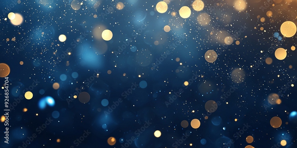 abstract background featuring a dark Blue gradient with soft bokeh effects in various shades of Blue and gold abstract background featuring a dark Blue gradient with soft bokeh effects in various shades of Blue and gold