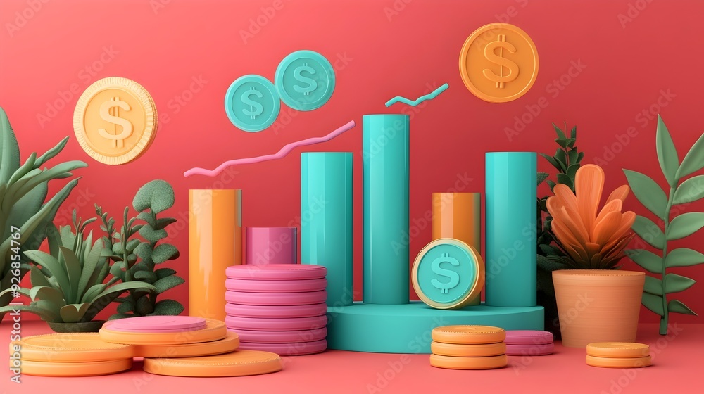 Detailed 3D Rendered Income Timeline Showcasing Revenue Growth Over the Last Decade Detailed 3D Rendered Income Timeline Showcasing Revenue Growth Over the Last Decade