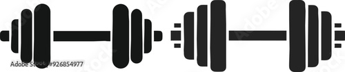 dumbbell icon silhouette vector illustration 