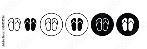 Set of Slippers icon collection. Flip flops symbol. vector Illustration.
