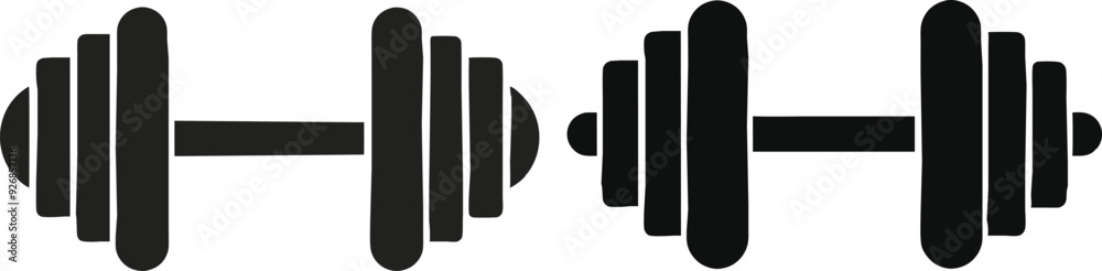 dumbbell icon silhouette vector illustration dumbbell icon silhouette vector illustration