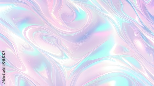 Holographic background seamless trendy iridescent light foil texture. Soft holographic pastel unicorn marble background pattern. Modern pearlescent blurry abstract swirl illustration.	

