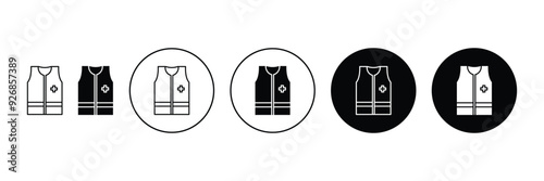 Set of Volunteer vest icon collection. Volunteer vest symbol. Vector Illustration.