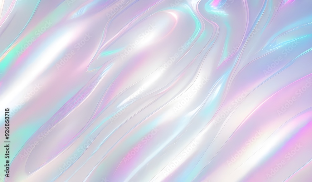 Holographic background seamless trendy iridescent light foil texture. Soft holographic pastel unicorn marble background pattern. Modern pearlescent blurry abstract swirl illustration.
Holographic background seamless trendy iridescent light foil texture. Soft holographic pastel unicorn marble background pattern. Modern pearlescent blurry abstract swirl illustration.