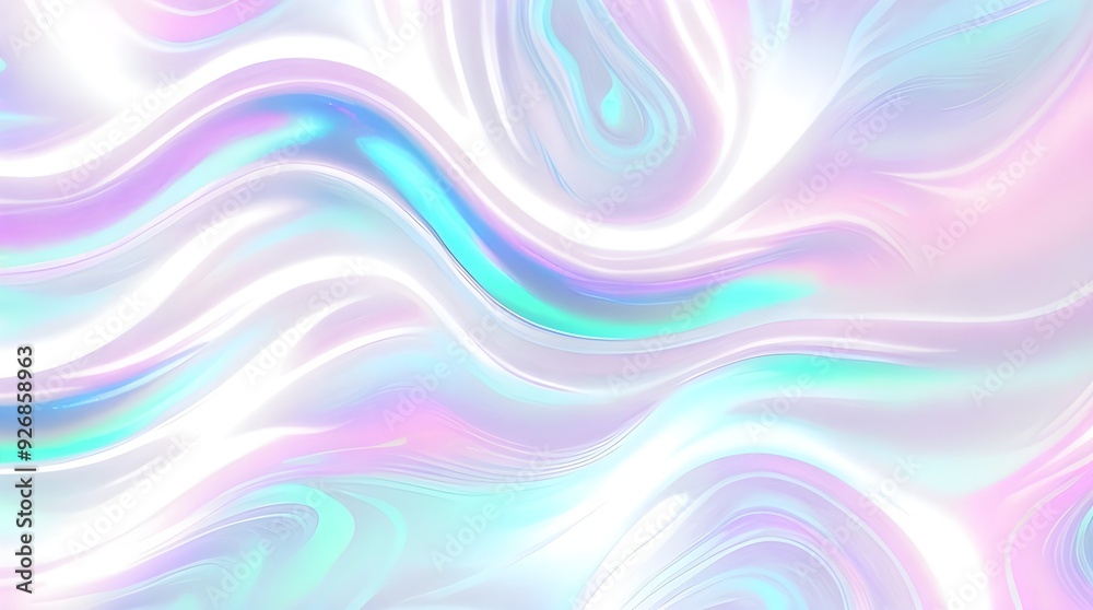 Holographic background seamless trendy iridescent light foil texture. Soft holographic pastel unicorn marble background pattern. Modern pearlescent blurry abstract swirl illustration.
Holographic background seamless trendy iridescent light foil texture. Soft holographic pastel unicorn marble background pattern. Modern pearlescent blurry abstract swirl illustration.