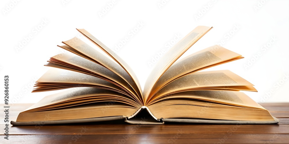 Fototapeta premium Open book isolated on background. format , education, learning, reading,blank, literature, study, design, template