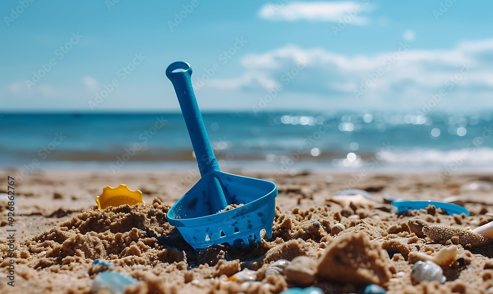 Children’s sandbox, plastic toy children’s shovel of blue Children’s sandbox, plastic toy children’s shovel of blue