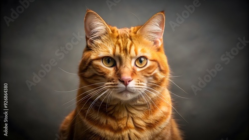Majestic orange tabby cat with intense gaze, orange tabby, cat, animal, pet, fur, whiskers, eyes, feline, adorable, domestic