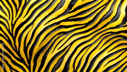 Yellow zebra skin pattern with abstract black and white texture for background or wallpaper , zebra