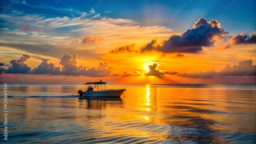 Sunrise over the ocean with a view of a boat, sunrise, ocean, boat, water, horizon, peaceful, tranquil, morning Sunrise over the ocean with a view of a boat, sunrise, ocean, boat, water, horizon, peaceful, tranquil, morning