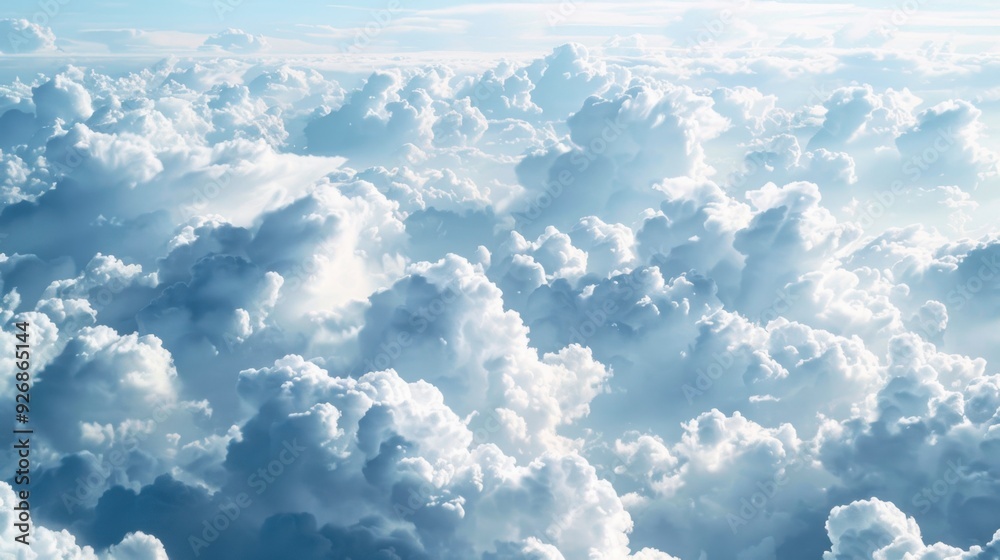 A sky filled with fluffy cumulus clouds, perfect for a dreamy background.