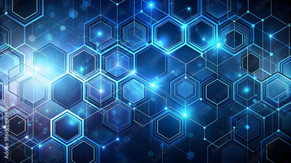 Abstract technology background with hexagon shapes created by Generative AI, abstract, technology Abstract technology background with hexagon shapes created by Generative AI, abstract, technology