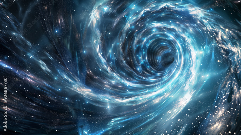 Obraz premium Abstract cosmic vortex swirling in space with glowing stars