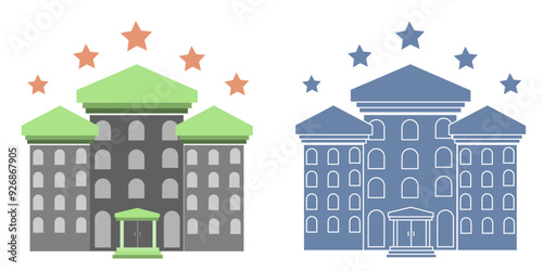 Hotel, hotel icon, hostel icon. Flat design, vector illustration, vector