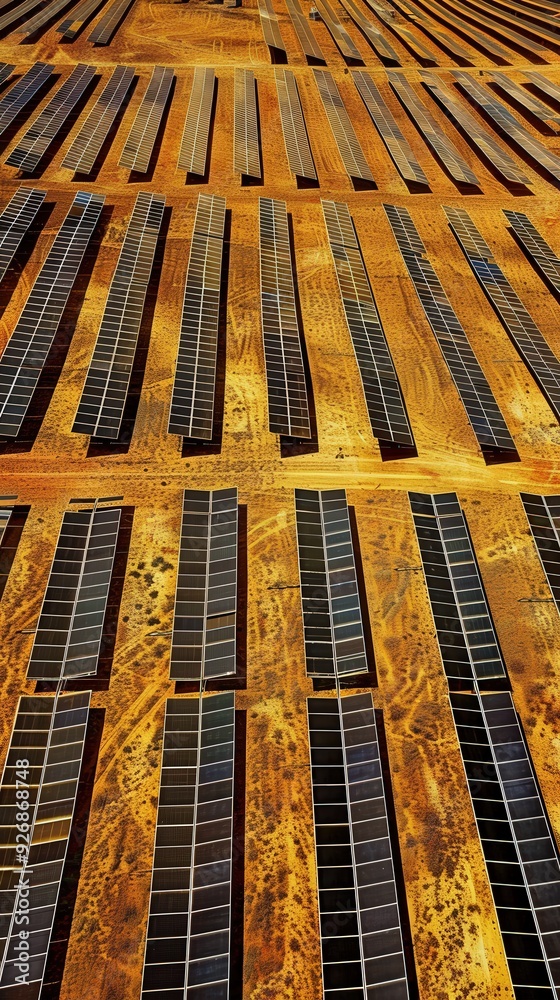 Vast Desert Solar Panel Park: Aerial View of Renewable Energy Vast Desert Solar Panel Park: Aerial View of Renewable Energy