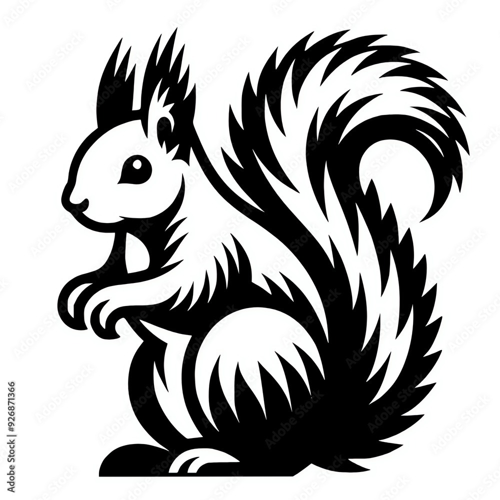 Squirrel animal icon logo mascot silhouette vector illustration Squirrel animal icon logo mascot silhouette vector illustration