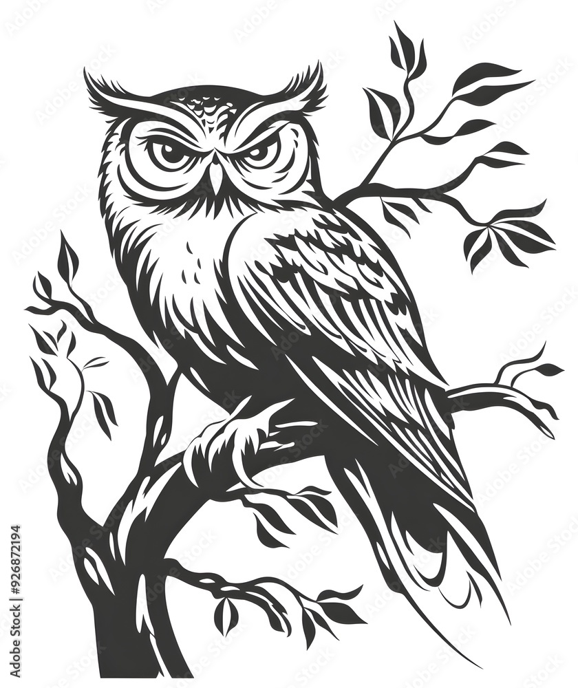 A wise owl perched on a tree A wise owl perched on a tree