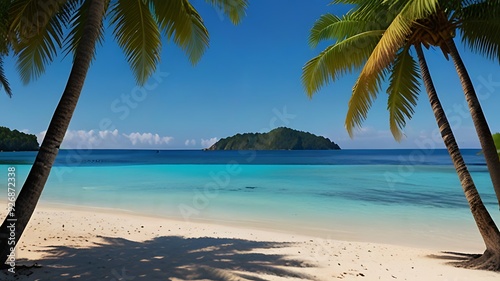 beach with water and blue sky