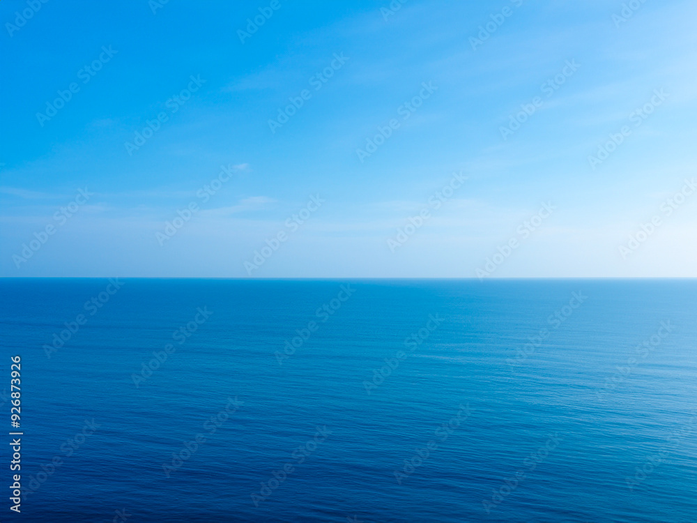 beautiful blue water surface and sea with white sky