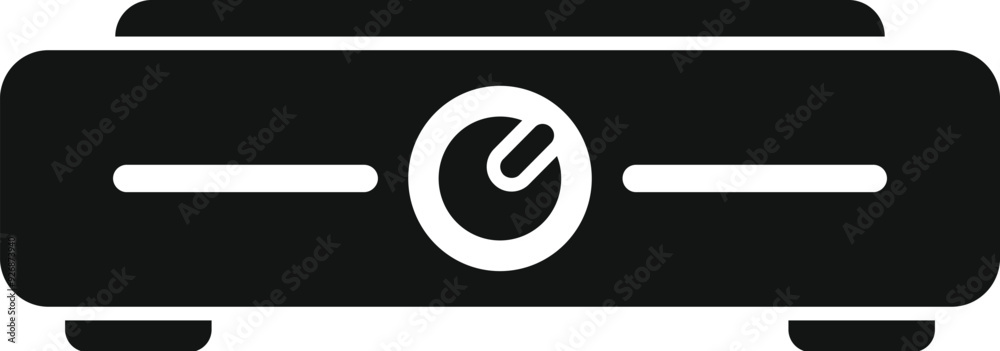 Simple vector icon of a portable electric hot plate, perfect for minimalist designs related to cooking and kitchen appliances Simple vector icon of a portable electric hot plate, perfect for minimalist designs related to cooking and kitchen appliances