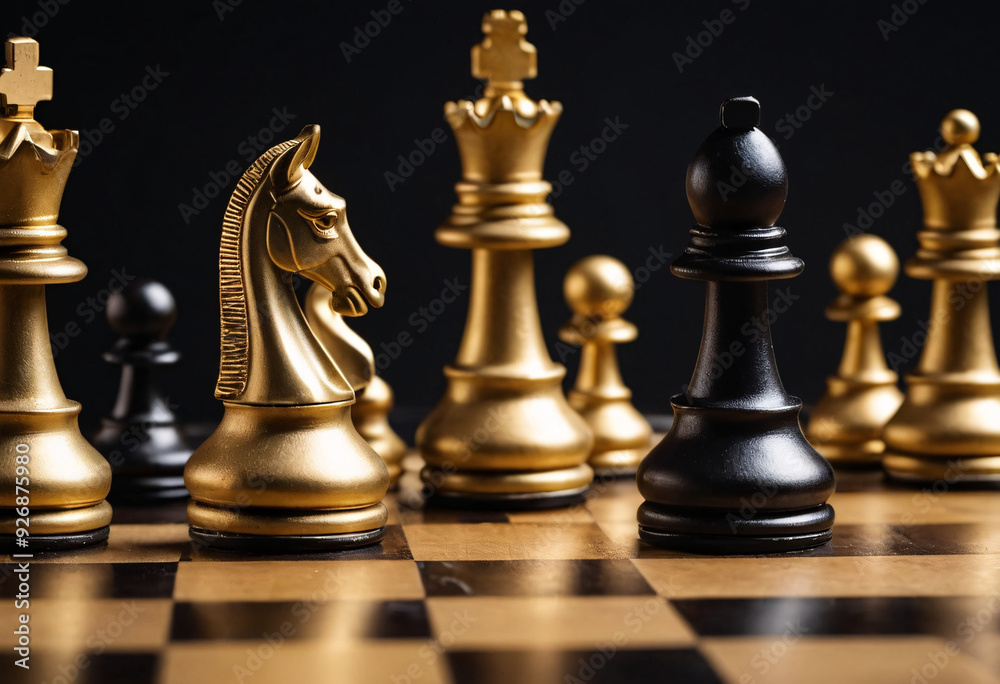 chess pieces on a chessboard, strategy and intelligence chess pieces on a chessboard, strategy and intelligence