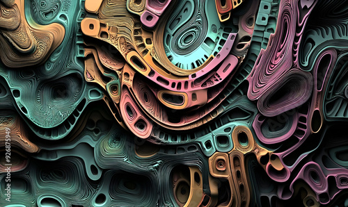 3d abstract beautiful pattern and color combination background