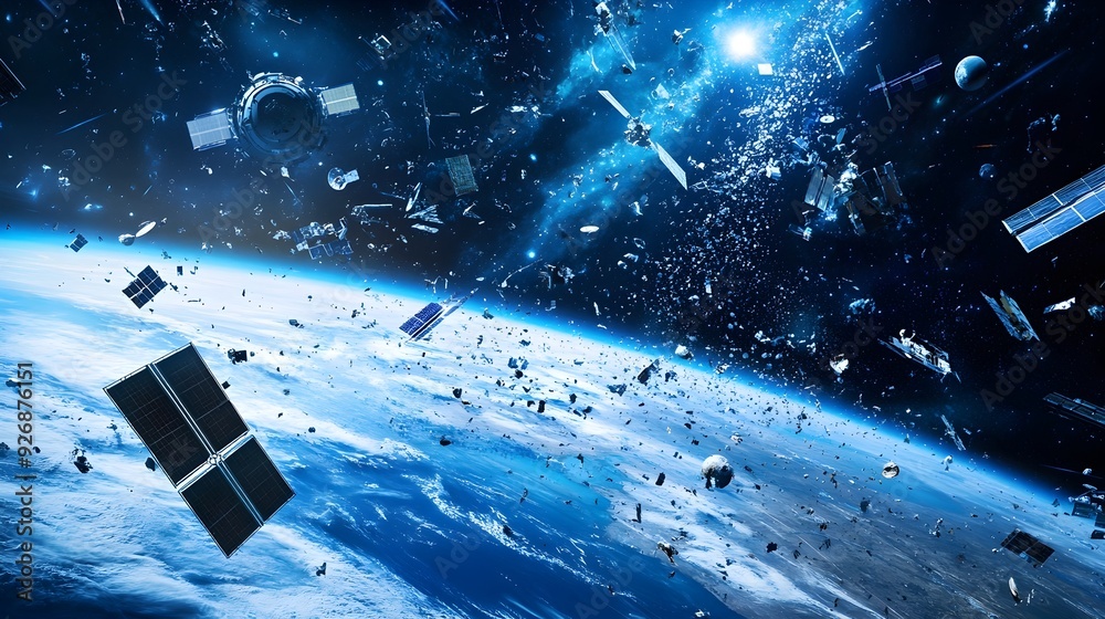 Naklejka premium International for Sustainable Space Debris Management