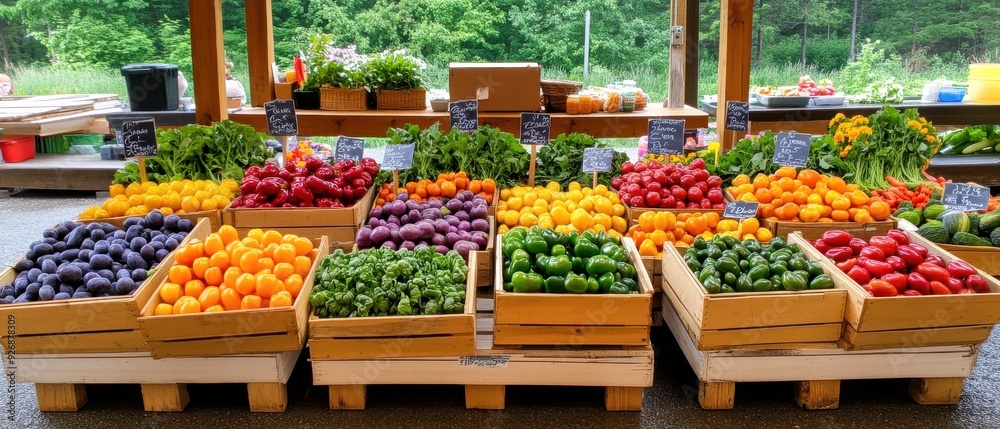 Fresh Produce Display At Farmers Market Fresh Produce Display At Farmers Market