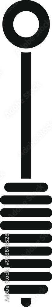 Black silhouette of a honey drizzler with a long handle and a spring at the bottom
